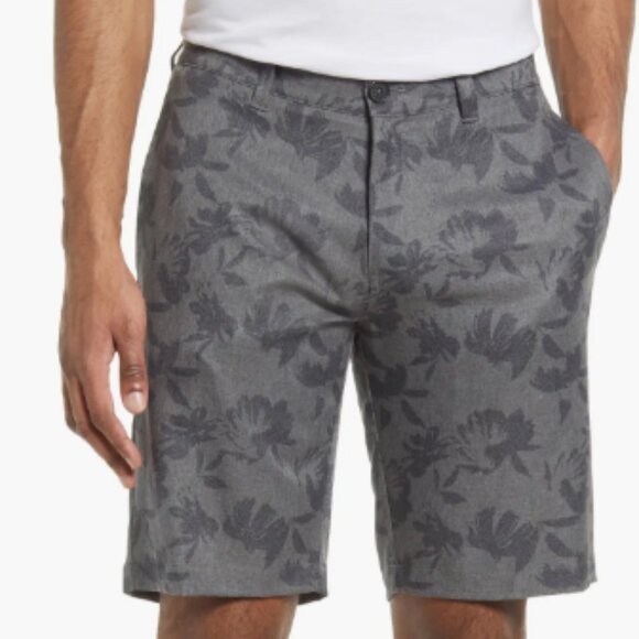 TravisMathew Inlet Shorts - Heather Gray Print Men's Shorts - Picture 2 of 10